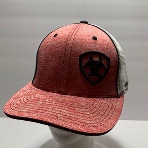 Ariat mens red hat American MFG CO country western rodeo southern ball cap B1